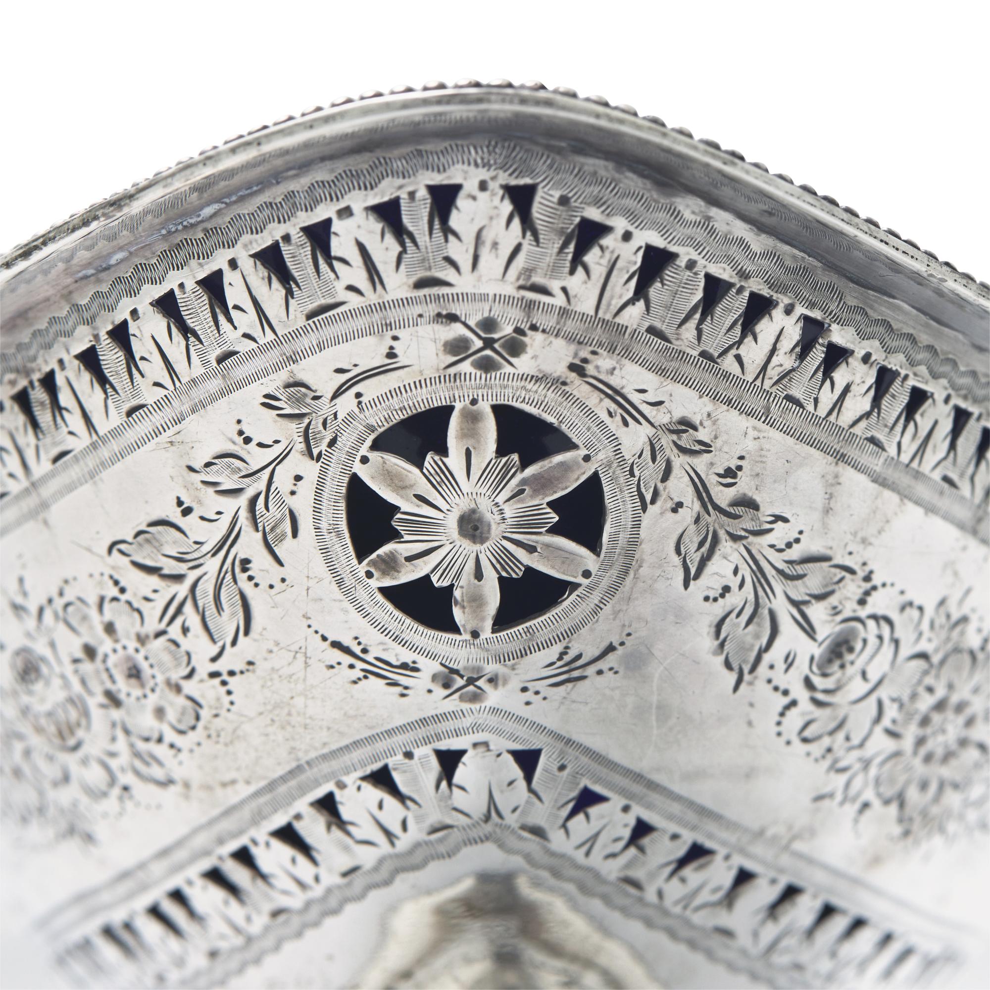 A George III Engraved and Pierced Silver Sugar Basket