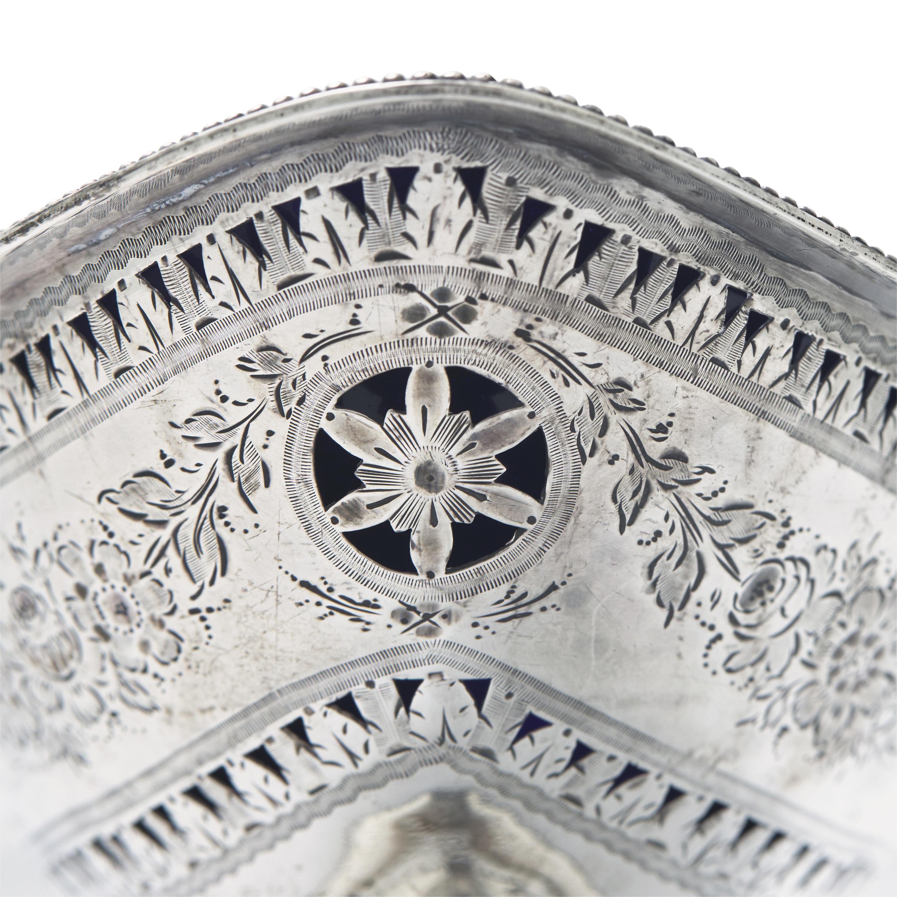 A George III Engraved and Pierced Silver Sugar Basket