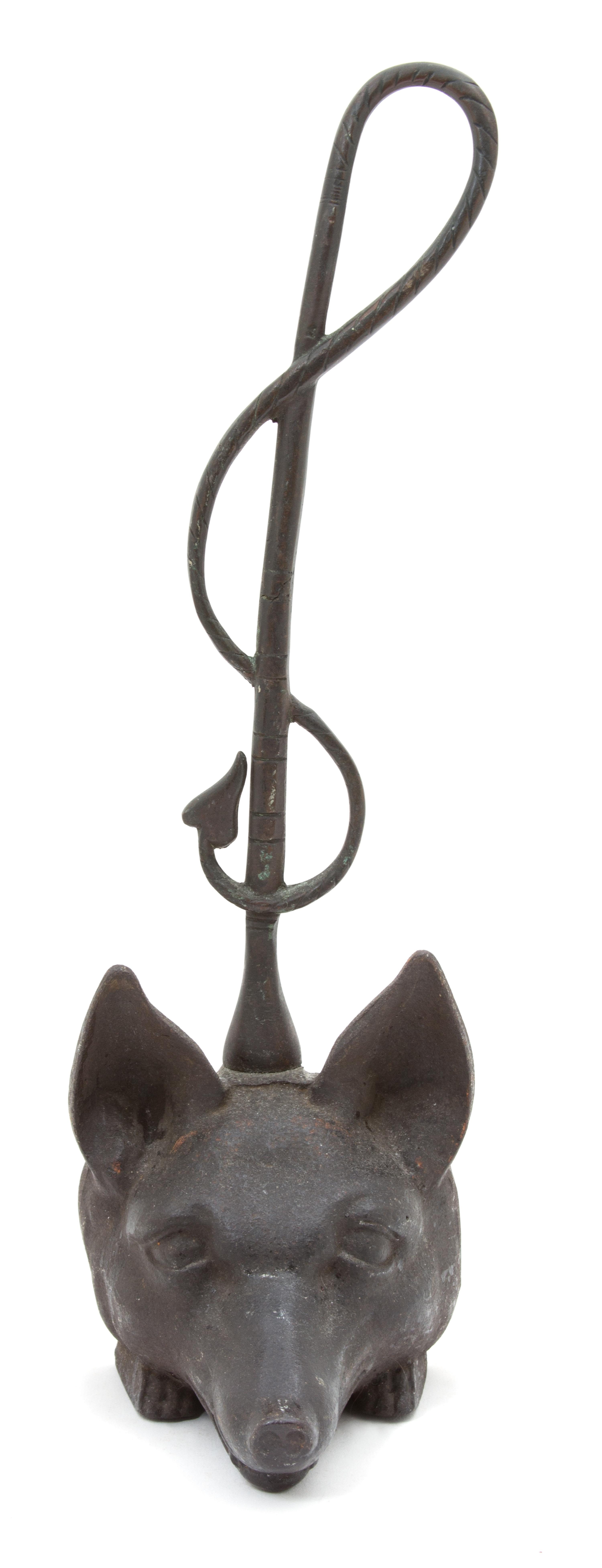 An Iron Fox Head and Crop Form Doorstop Height 15 1/2 inches. — 20TH CENTURY