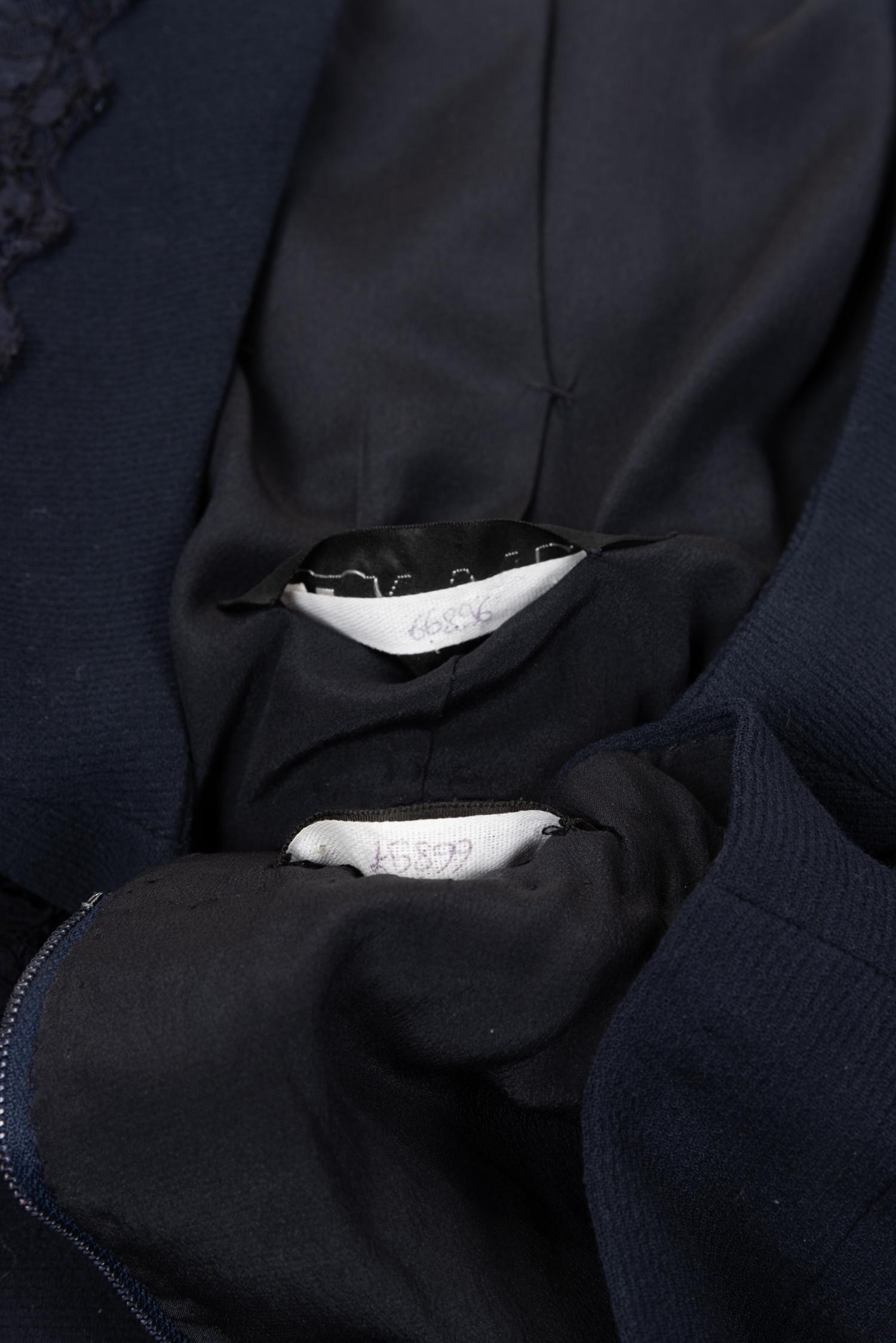 Chanel Haute Couture Navy Lace Skirt Suit, Spring/Summer 1988