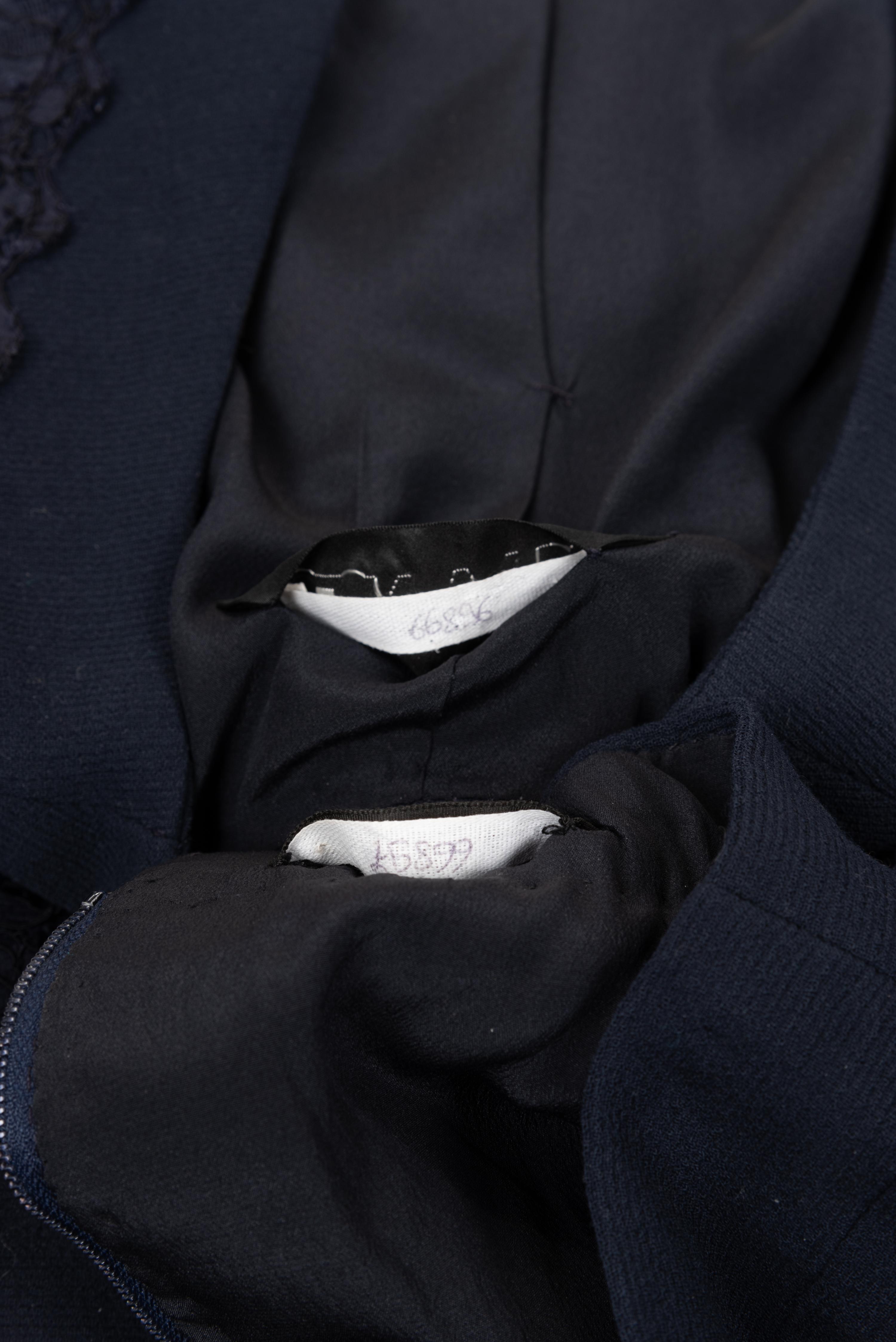 Chanel Haute Couture Navy Lace Skirt Suit, Spring/Summer 1988