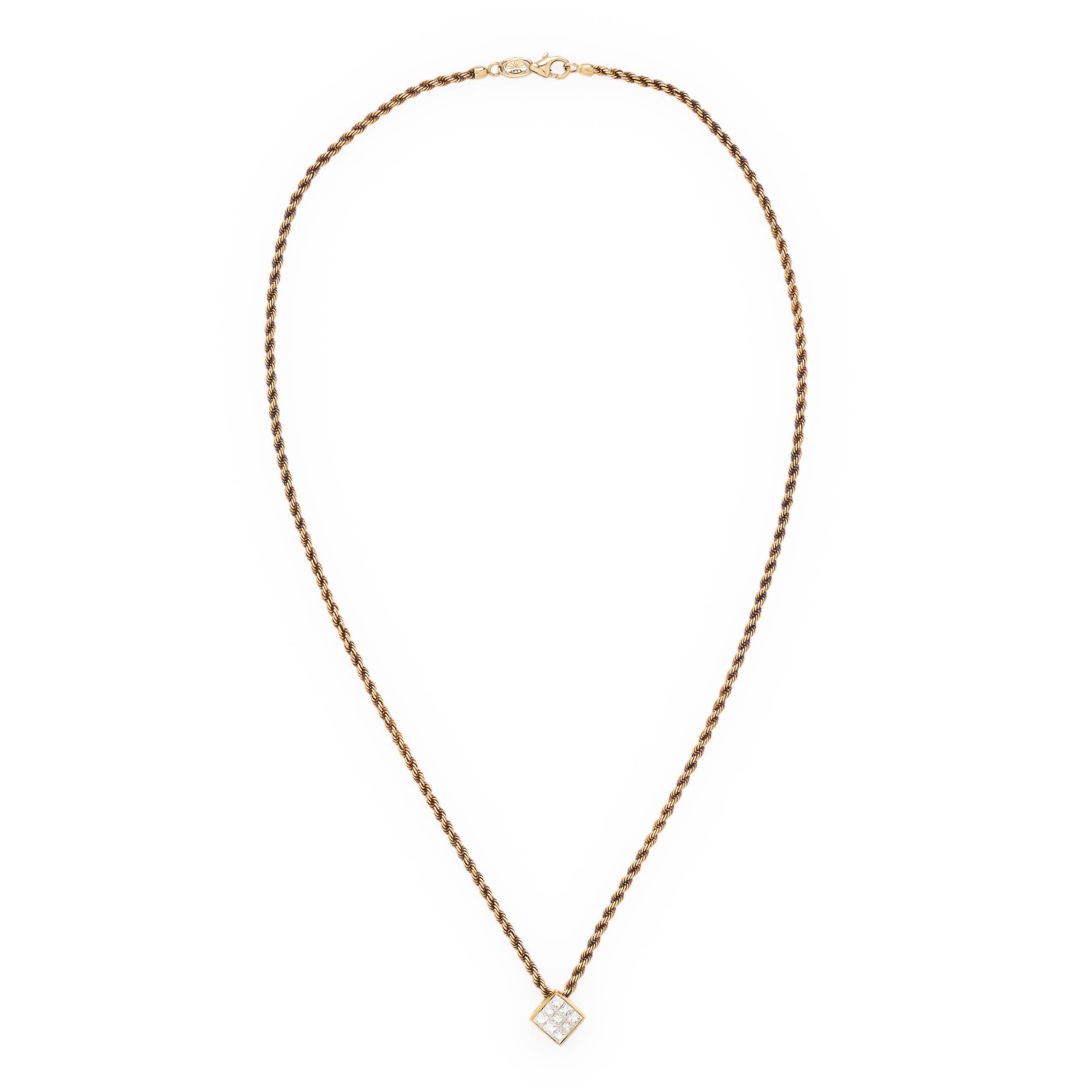 Diamond and Yellow Gold Pendant Necklace