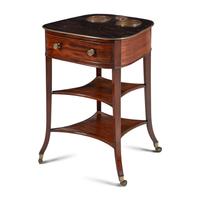 An Edwardian Brass Banded Mahogany Wine Table
