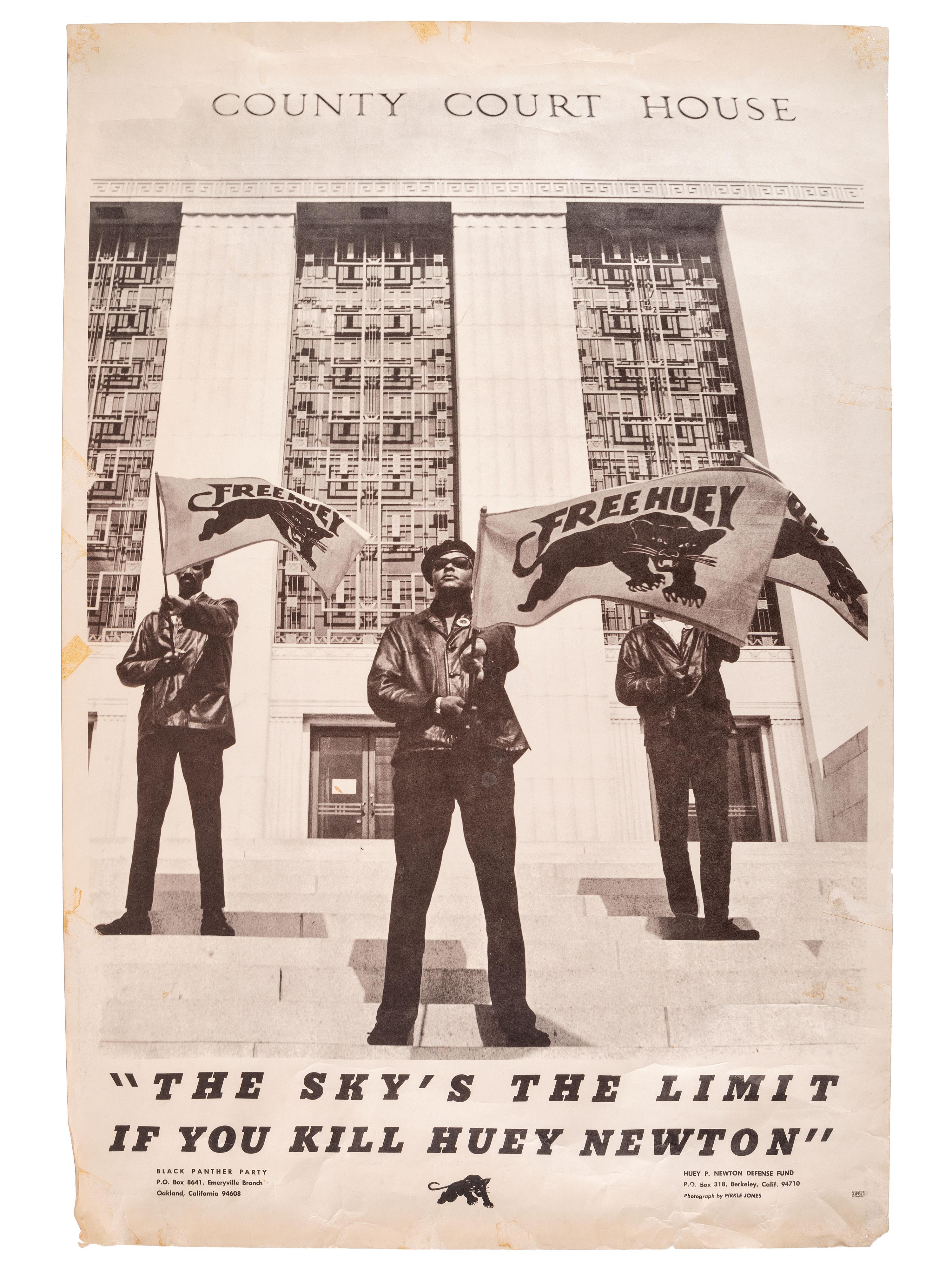 [BLACK PANTHERS]. JONES, Pirkle, artist. The Sky's the Limit if You Kill Huey Newton . Oakland, CA: Black Panther Party, ca 1968.