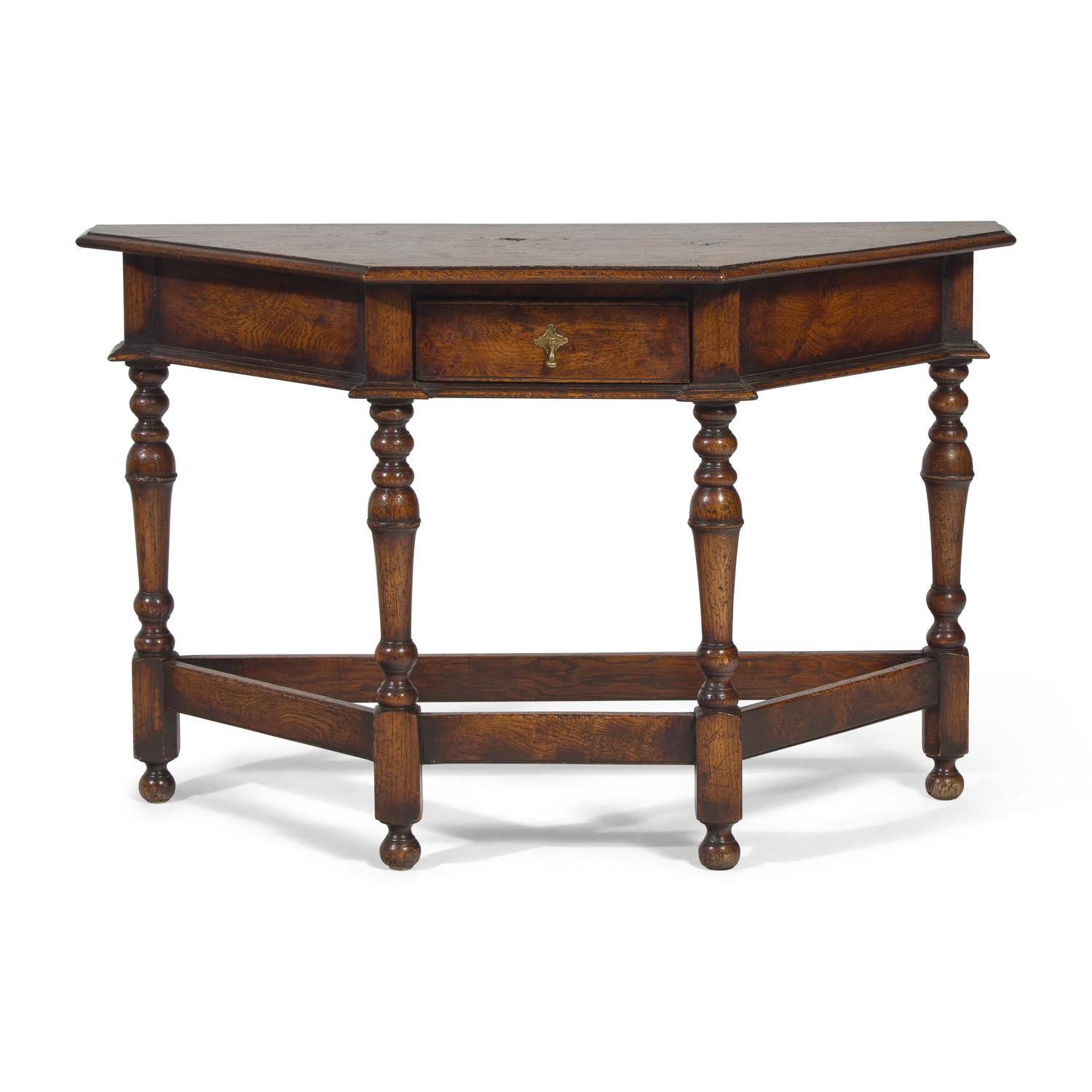 A Baroque Style Burl Oak Console Table