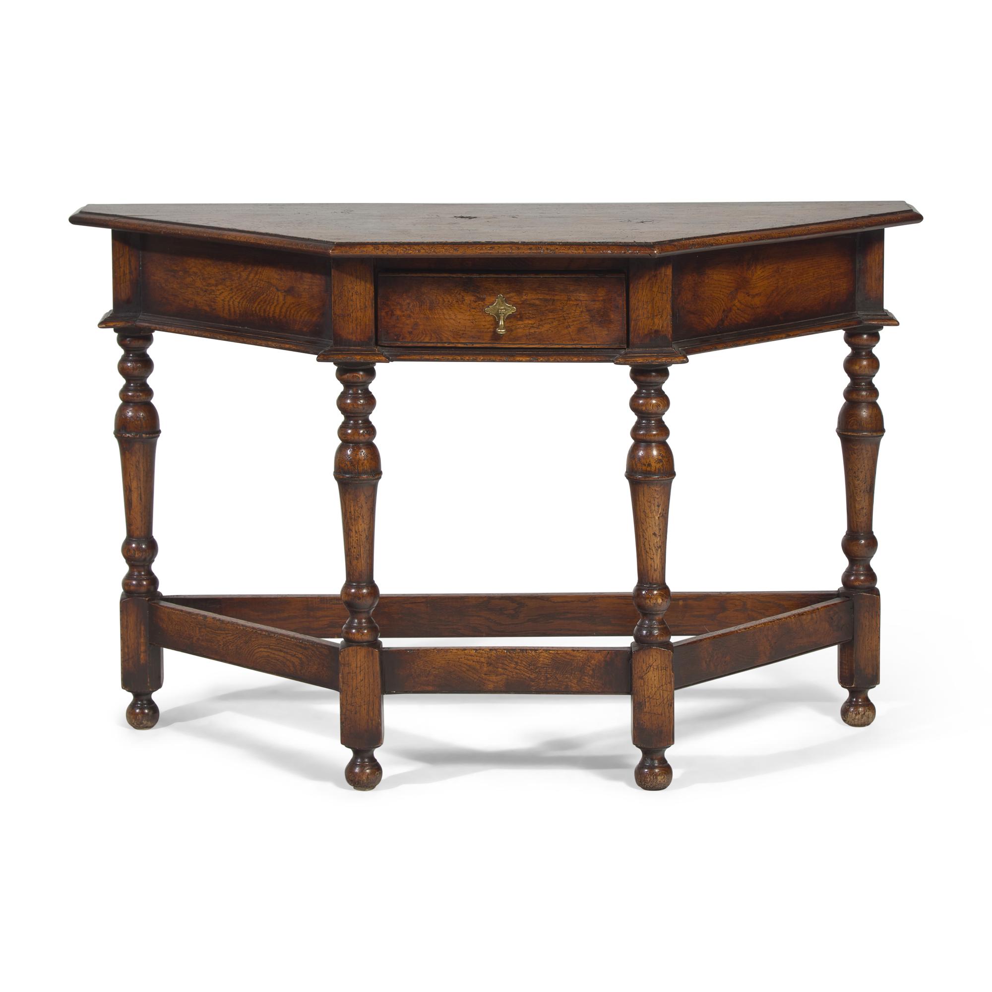 A Baroque Style Burl Oak Console Table
