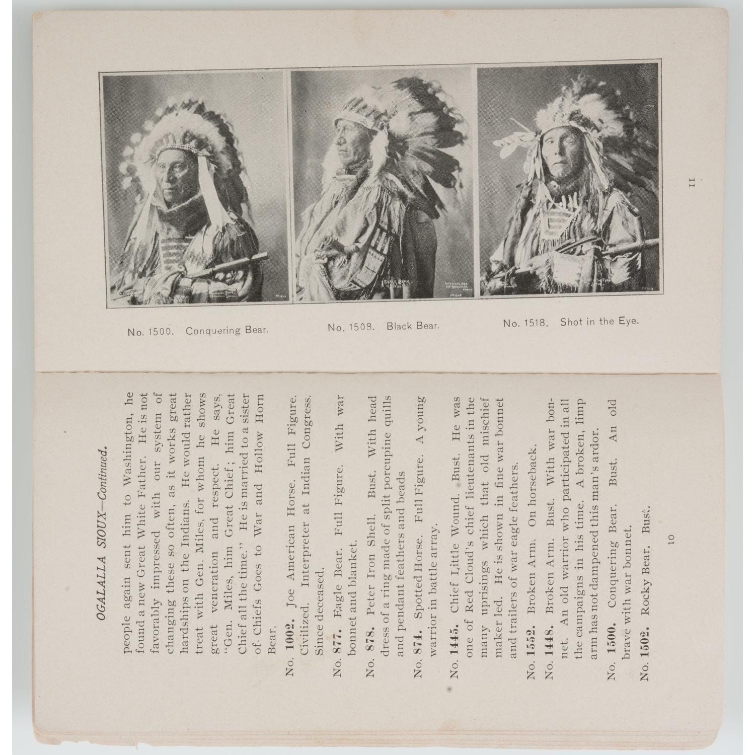 Scarce Catalogue of F.A. Rinehart's Photographs of American Indians