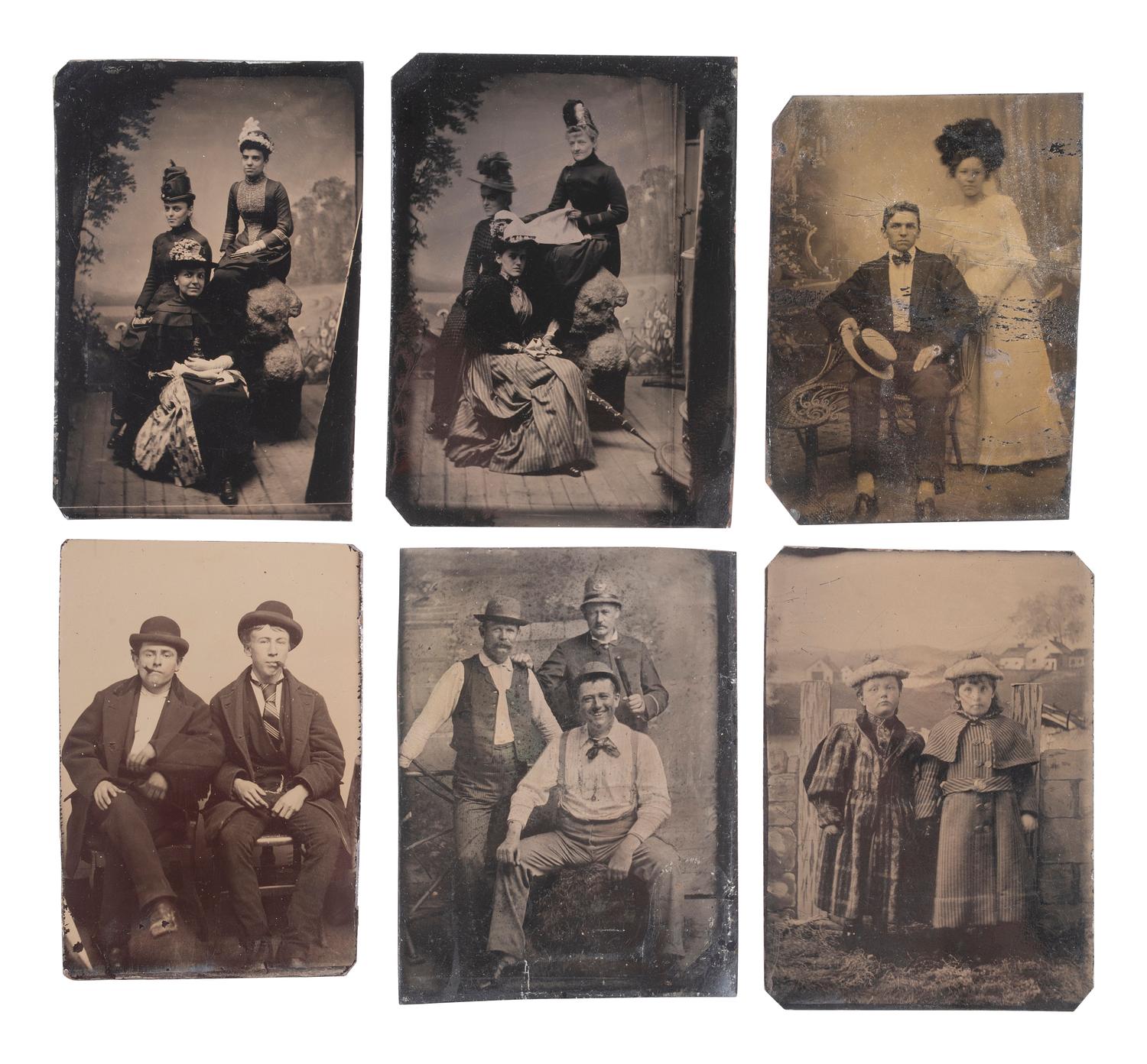 [EARLY PHOTOGRAPHY]. 26 assorted tintypes featuring subjects wearing hats.