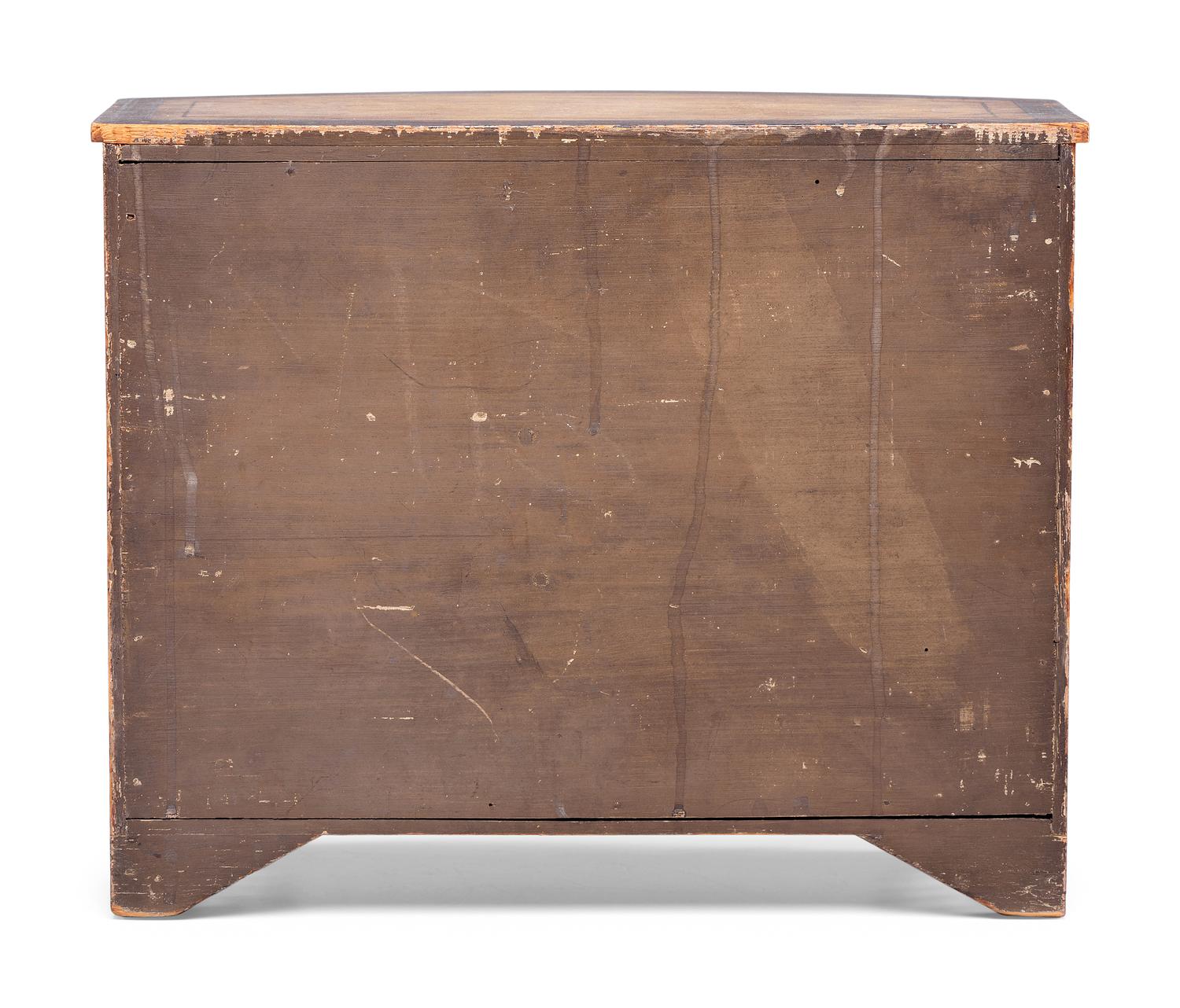 A Hepplewhite Bow Front Paint Decorated Miniature Chest