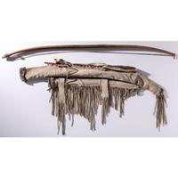 Sioux Beaded Hide Bowcase and Quiver, with Bow