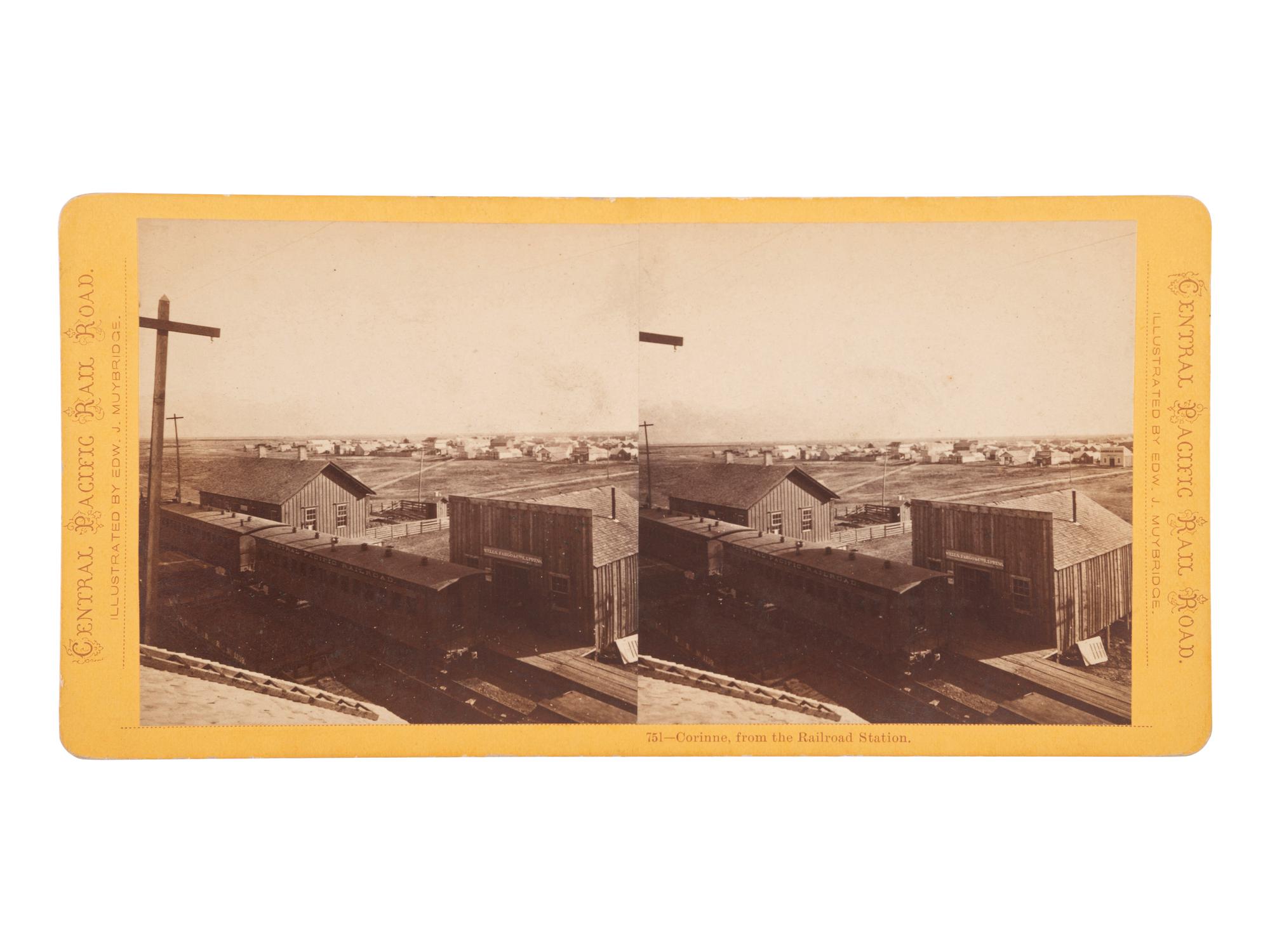 [WESTERN AMERICANA]. MUYBRIDGE, Eadweard (1830-1904), photographer. Corinne, from the Railroad station . San Francisco, CA: Bradley & Rulofson.
