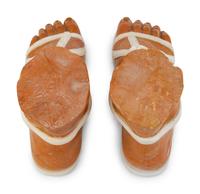 A Pair of Large Grand Tour Style Marble Models of Sandaled Feet