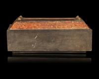A Chinese Red Painted Grey Pottery Treasure Box