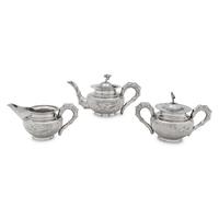 A Chinese Silver Three-Piece Tea Service