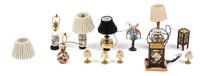 A Group of Twelve Table Lamps and Light Fixtures