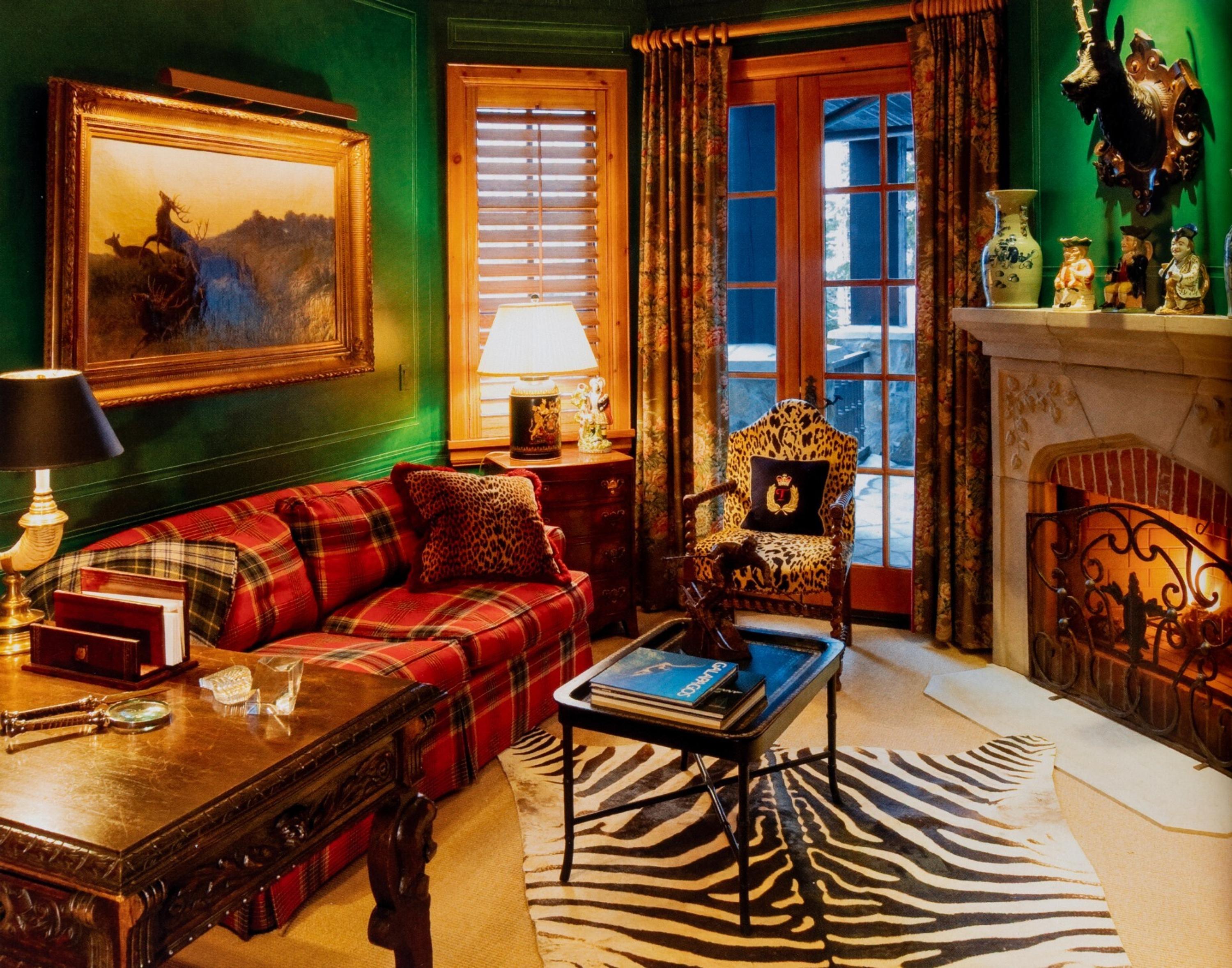 A Leather and Velvet Upholstered Armchair