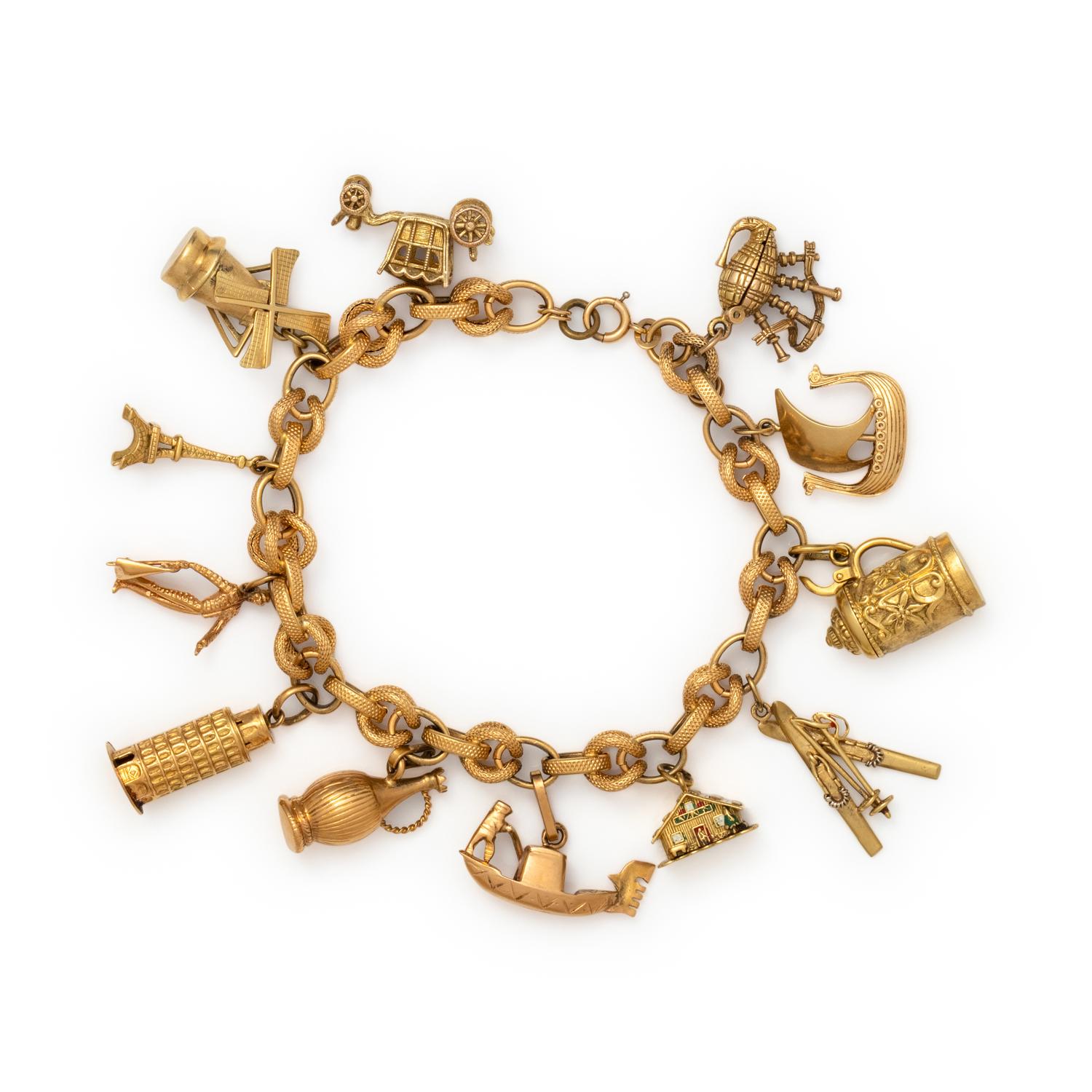 YELLOW GOLD CHARM BRACELET