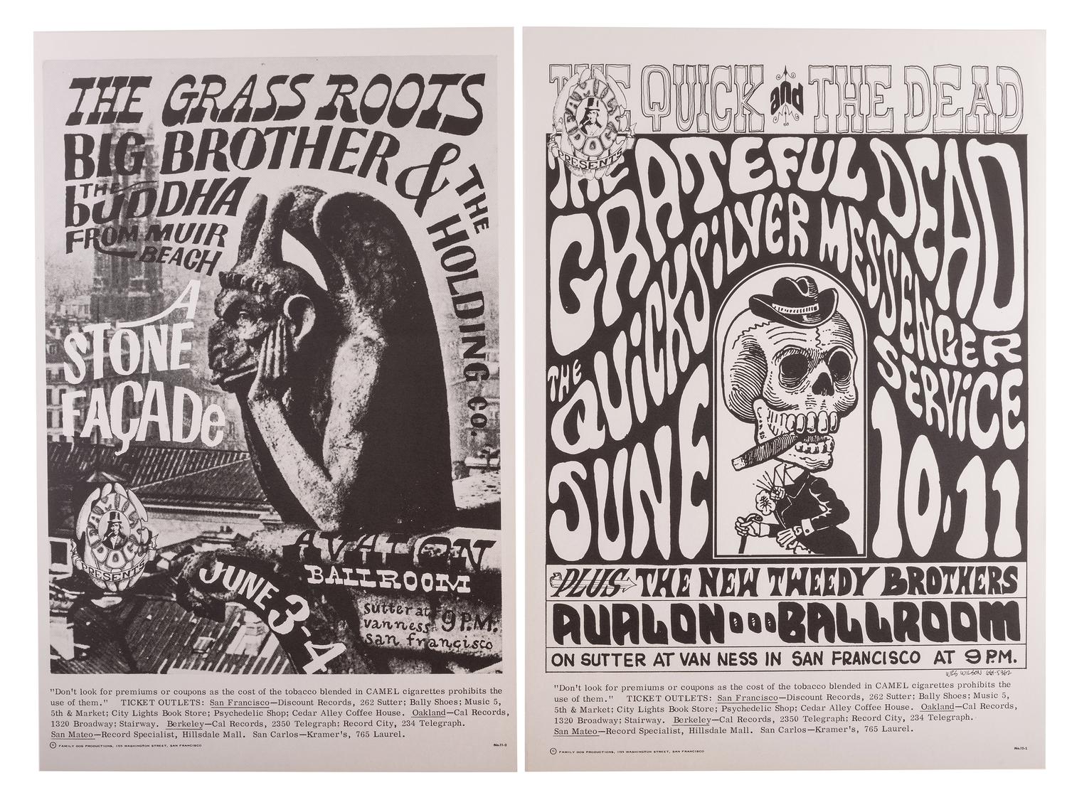 [MUSIC] -- [POSTERS]. WILSON, Wes and MOUSE, Stanley, artists. A group of 8 Family Dog posters from 1966, incl. shows featuring the Grateful Dead, comprising:
