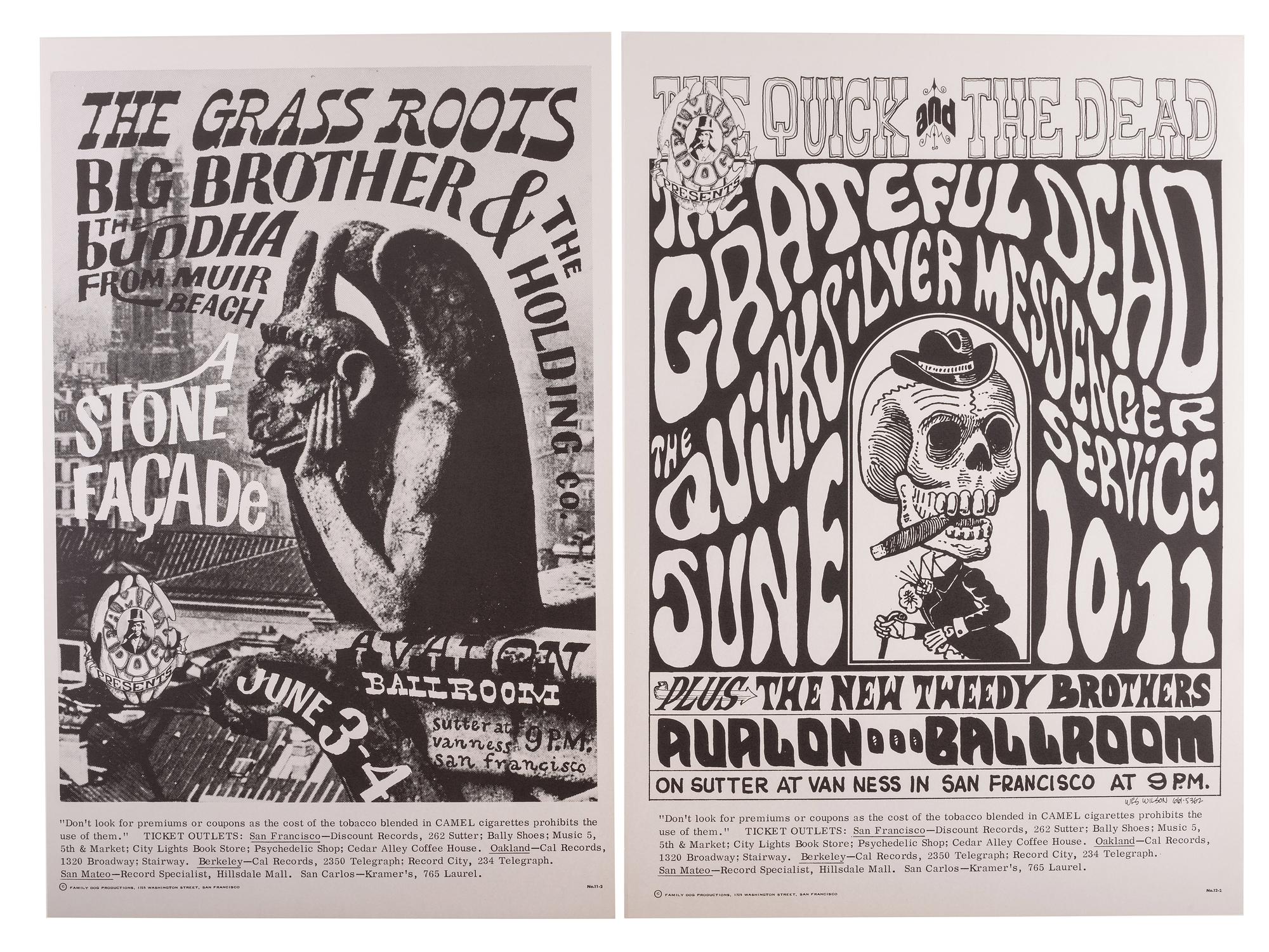 [MUSIC] -- [POSTERS]. WILSON, Wes and MOUSE, Stanley, artists. A group of 8 Family Dog posters from 1966, incl. shows featuring the Grateful Dead, comprising: