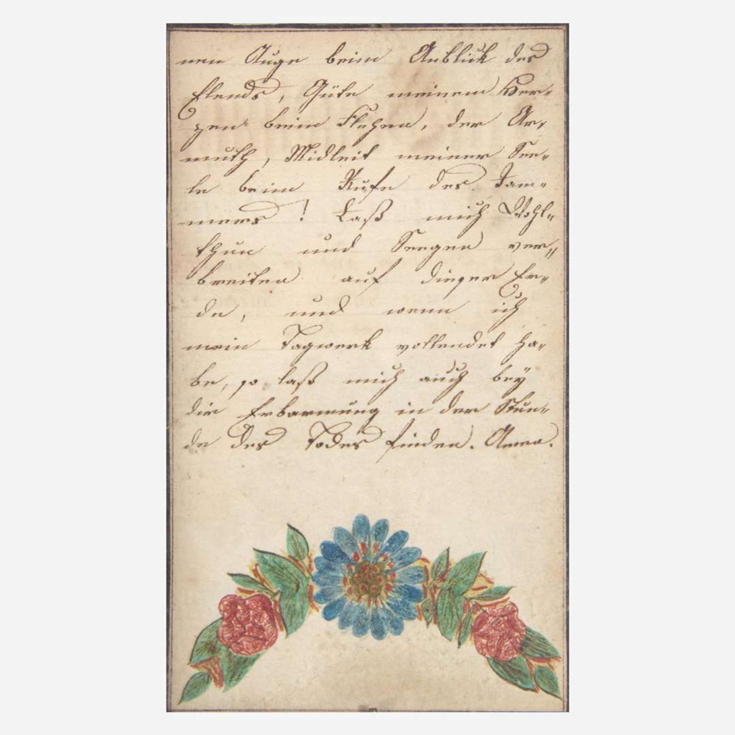 Two Fraktur drawings with Christian devotional text for the Sussel Family; 19th century