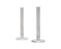 A Pair of Sigvard Bernadotte Designed Georg Jensen Silver Candlesticks