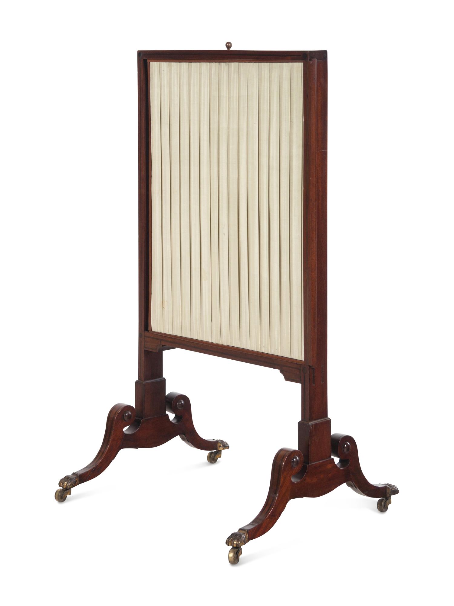 A Late Regency Mahogany Three-Slide Expanding Fire Screen