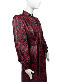 André Laug Feather-Lined Coat with Belt, 1980s