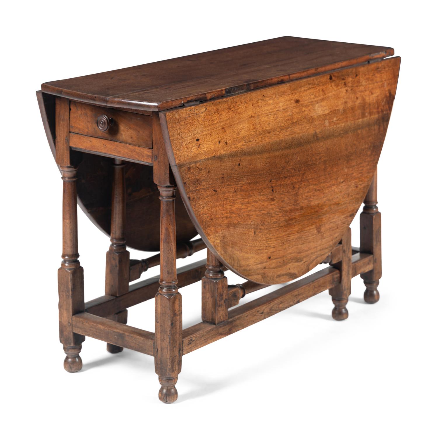 A William and Mary Oak Drop-Leaf Table
