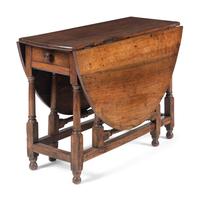 A William and Mary Oak Drop-Leaf Table