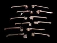12 Japanese Silver Inlaid Bronze Portable Writing Sets, Yatate