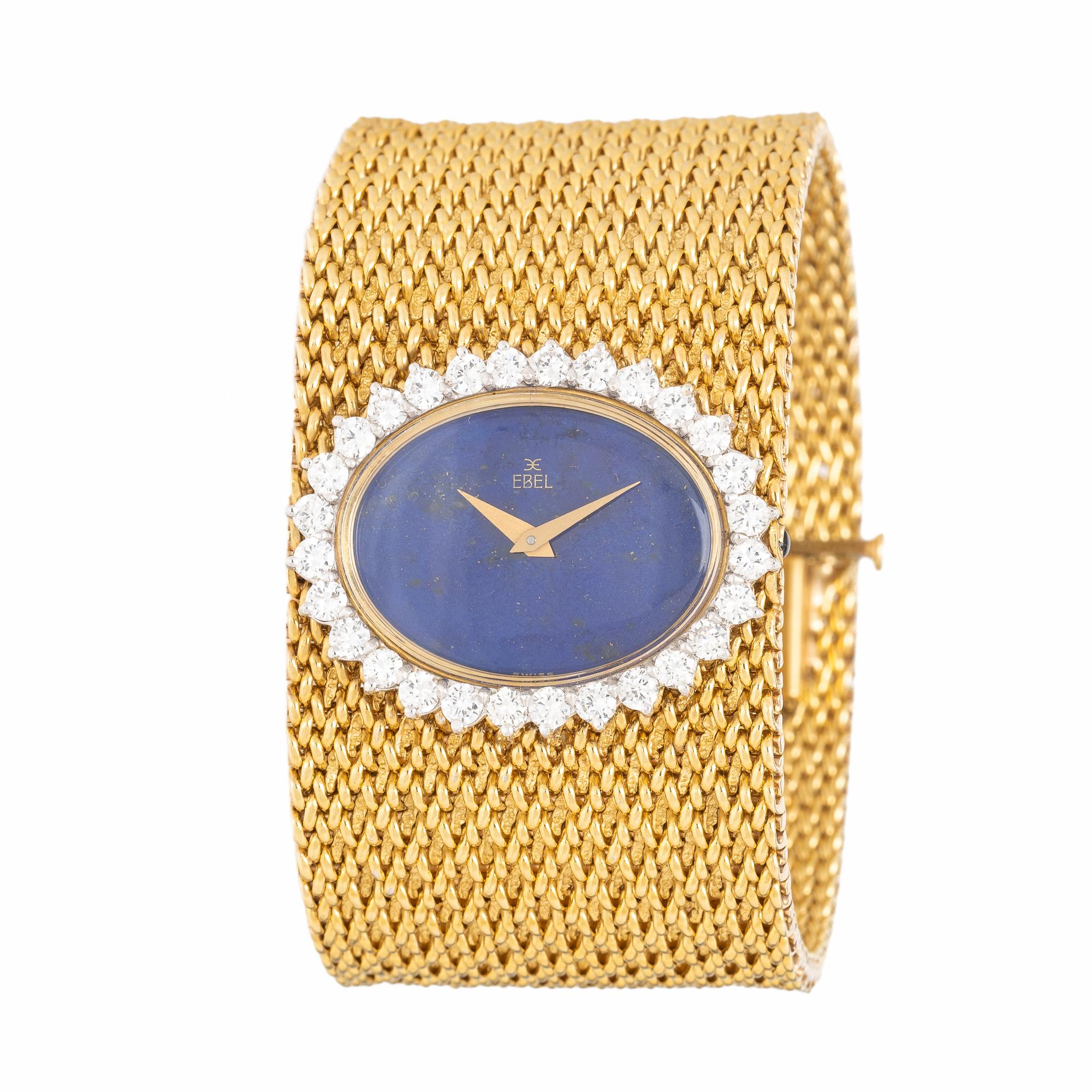 Ebel, 18K Yellow Gold, Diamond, and Lapis Lazuli Watch