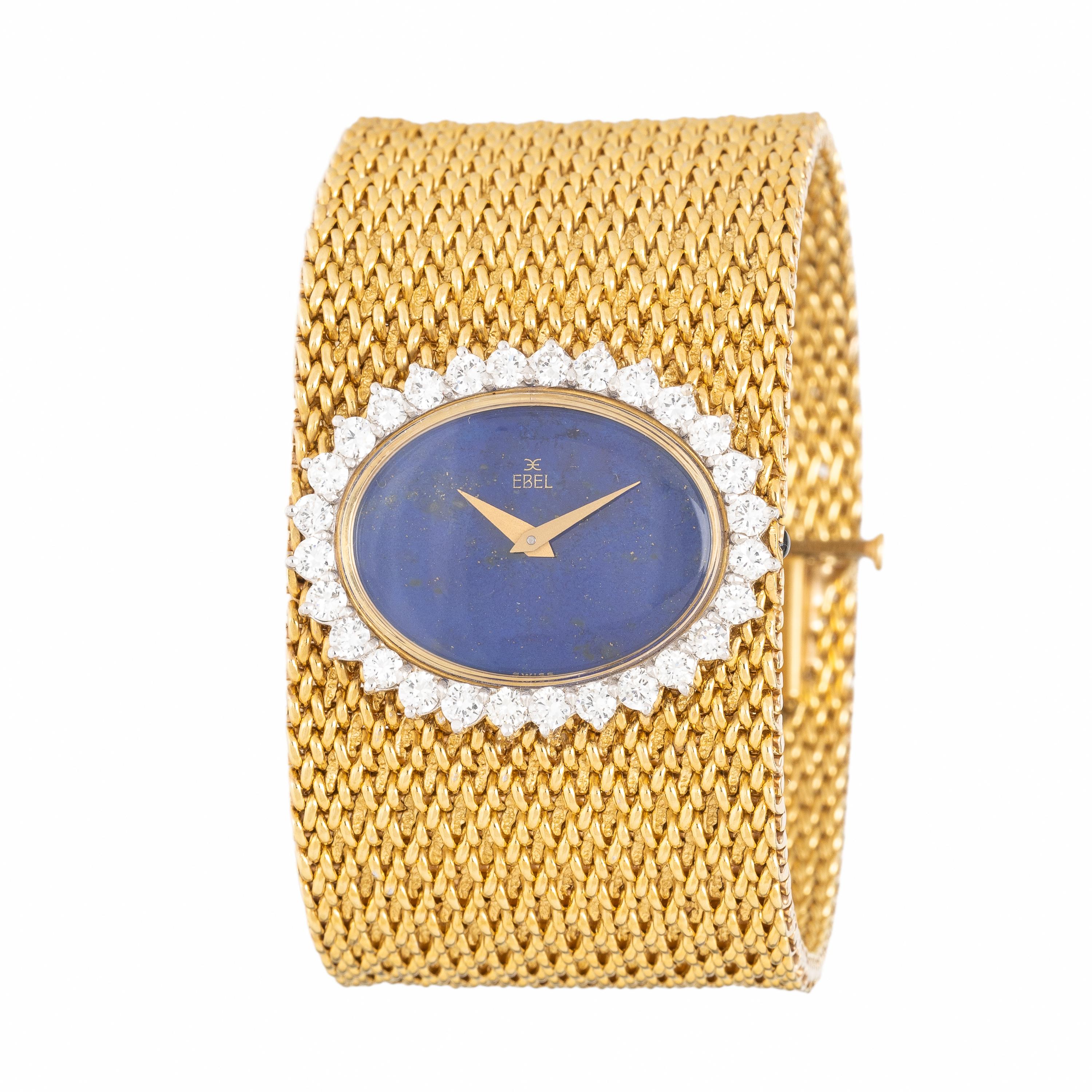 Ebel, 18K Yellow Gold, Diamond, and Lapis Lazuli Watch
