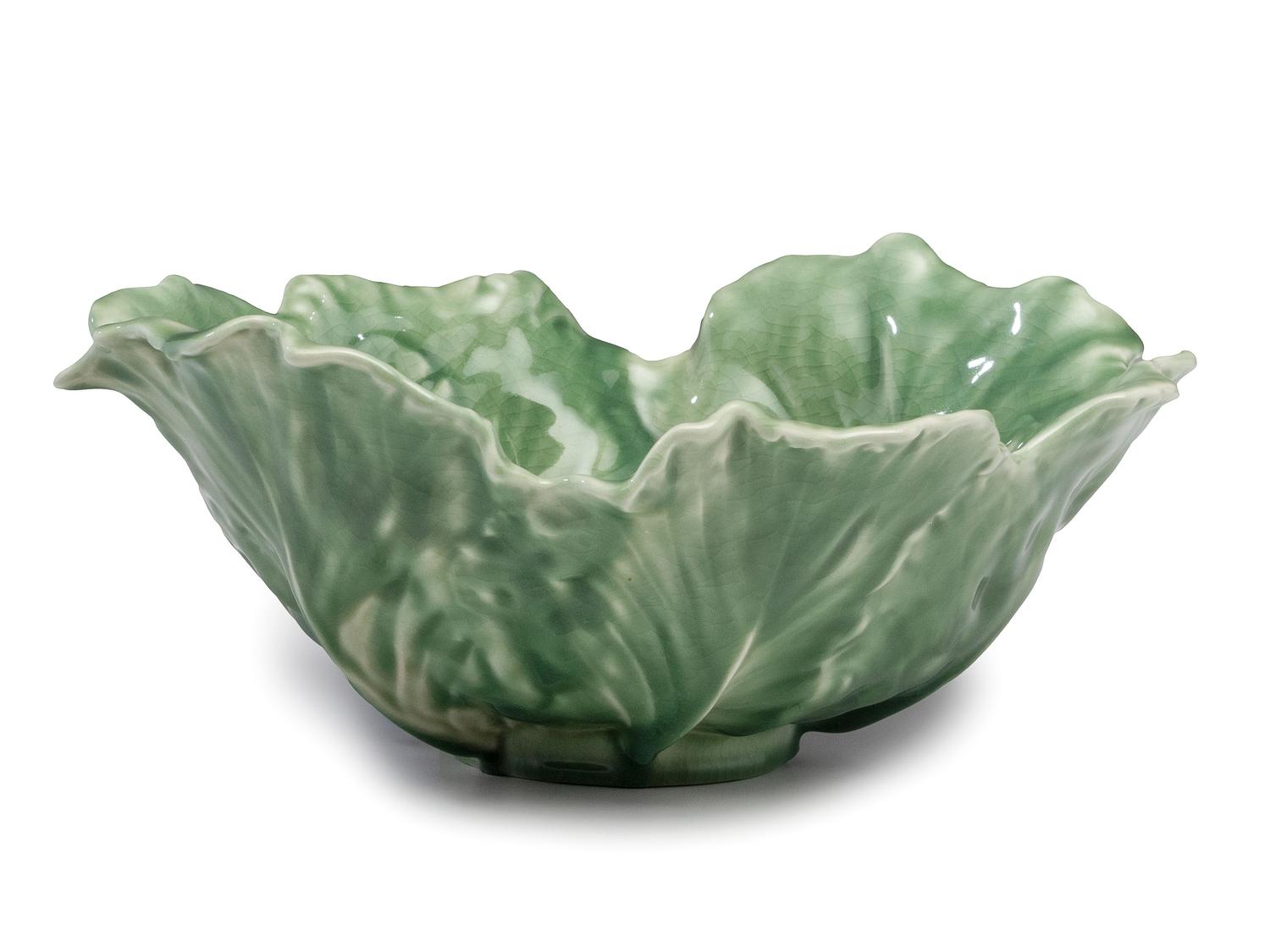 A Rookwood Pottery Celadon Glaze Cabbage Leaf Bowl