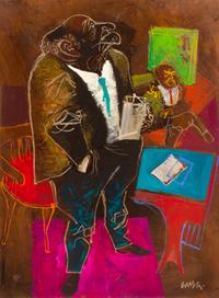 William Gropper, (American, 1897-1977), The Investigator