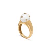BACCARAT, YELLOW GOLD, CRYSTAL, AND DIAMOND RING