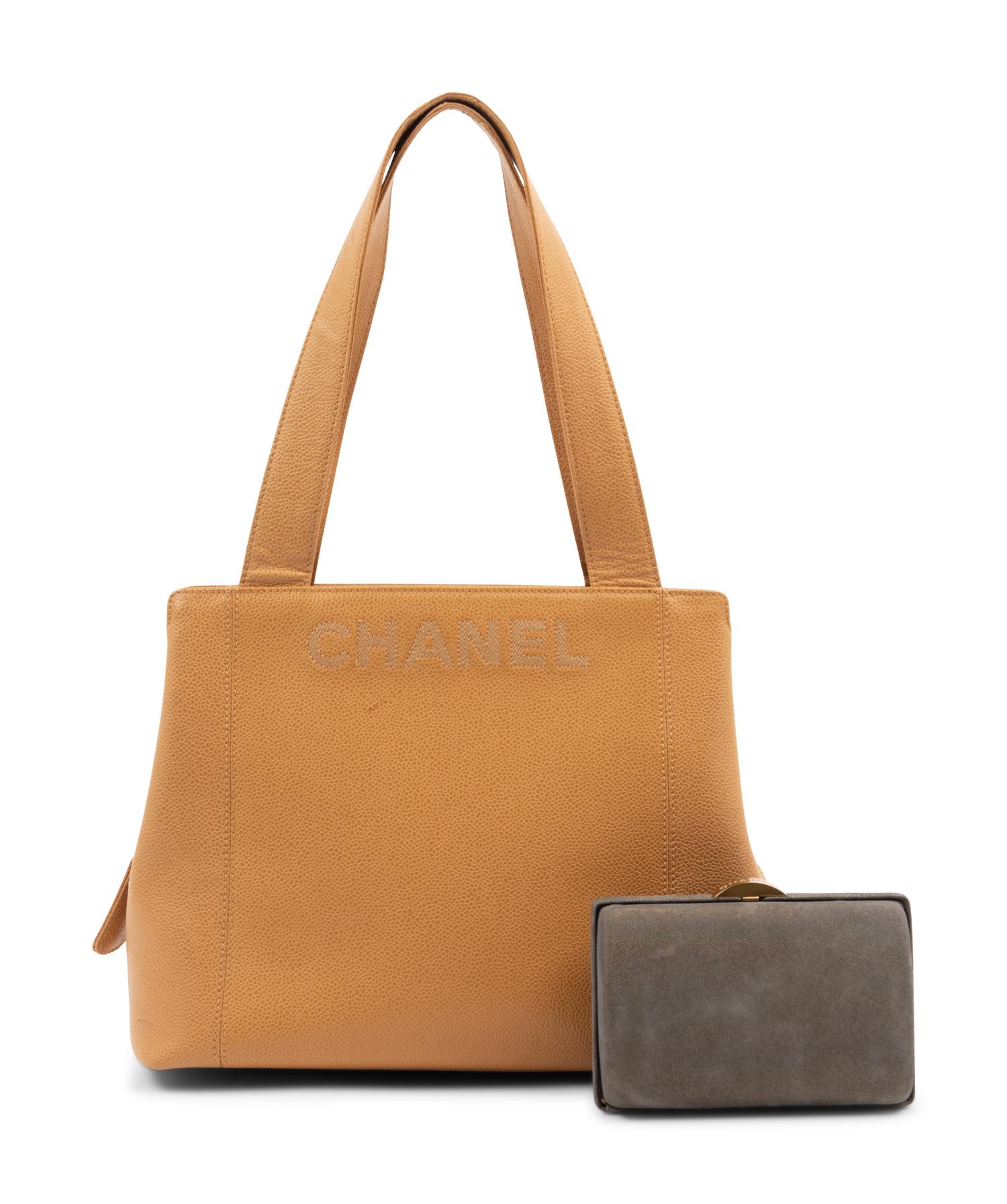Two Chanel Bags: One Leather Hand Bag, One Metallic Minaudière, 1997-1999
