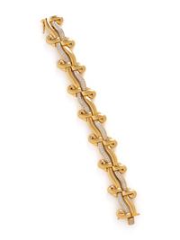 YELLOW GOLD, PLATINUM AND DIAMOND BRACELET