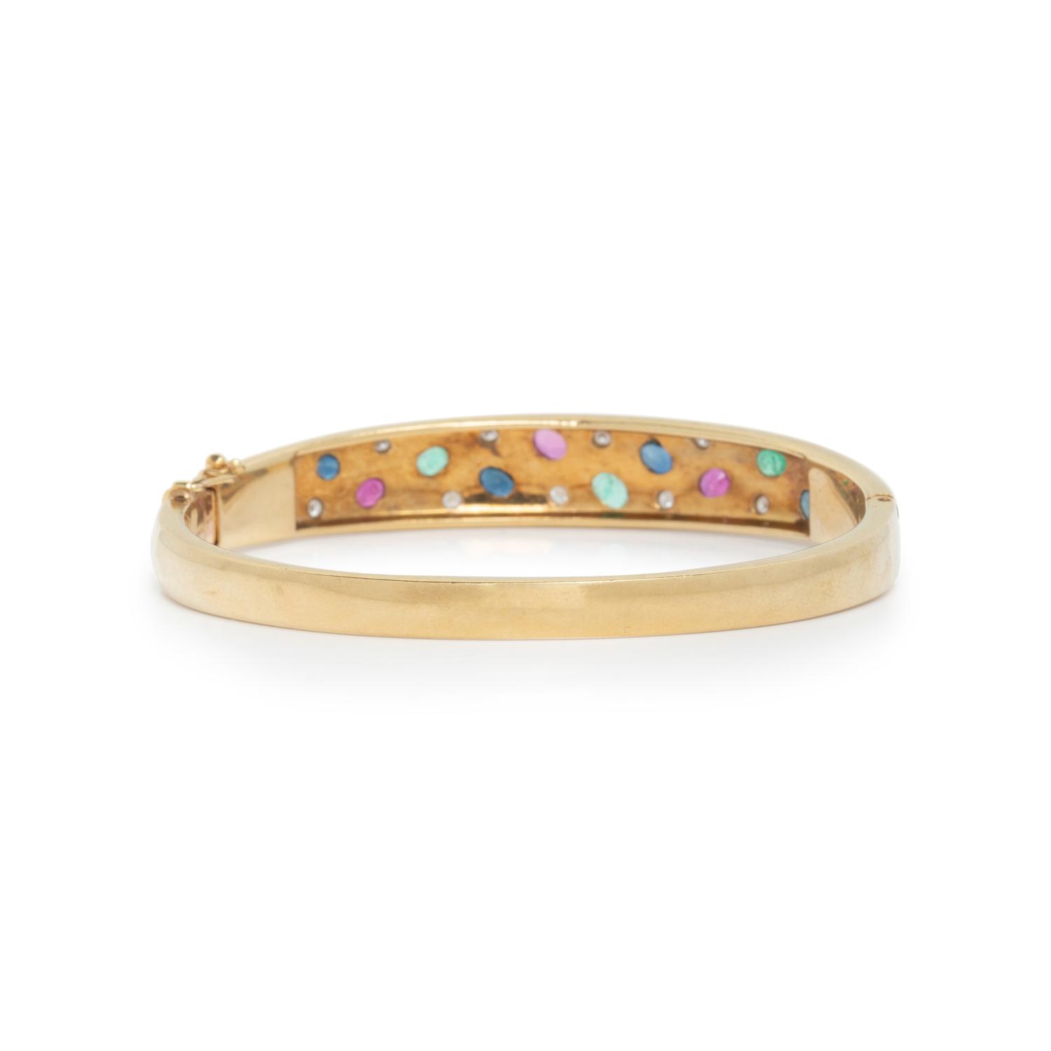 MULTIGEM AND DIAMOND BANGLE BRACELET