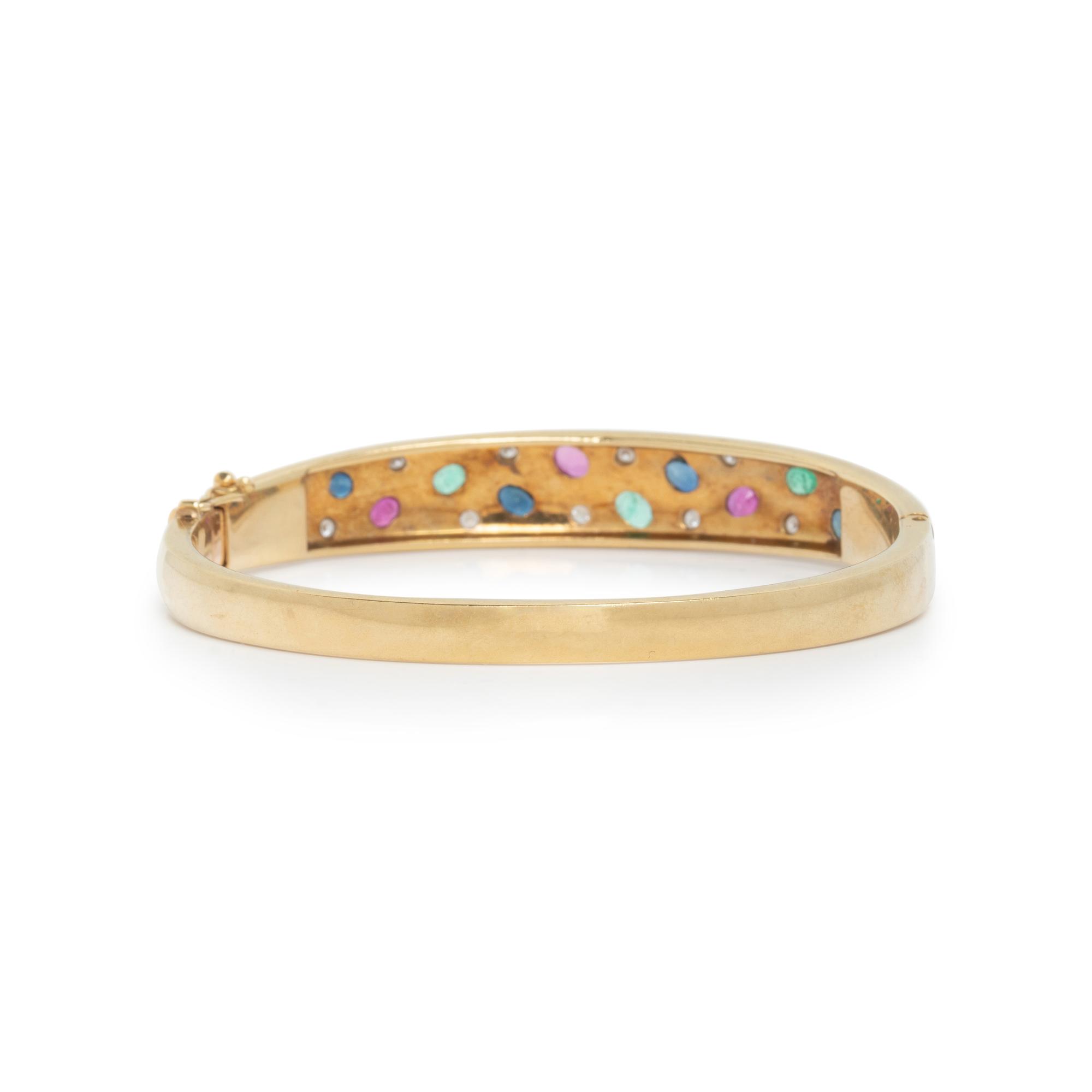 MULTIGEM AND DIAMOND BANGLE BRACELET