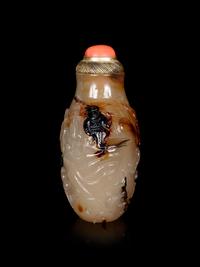 A Well Carved Shadow Agate Snuff Bottle