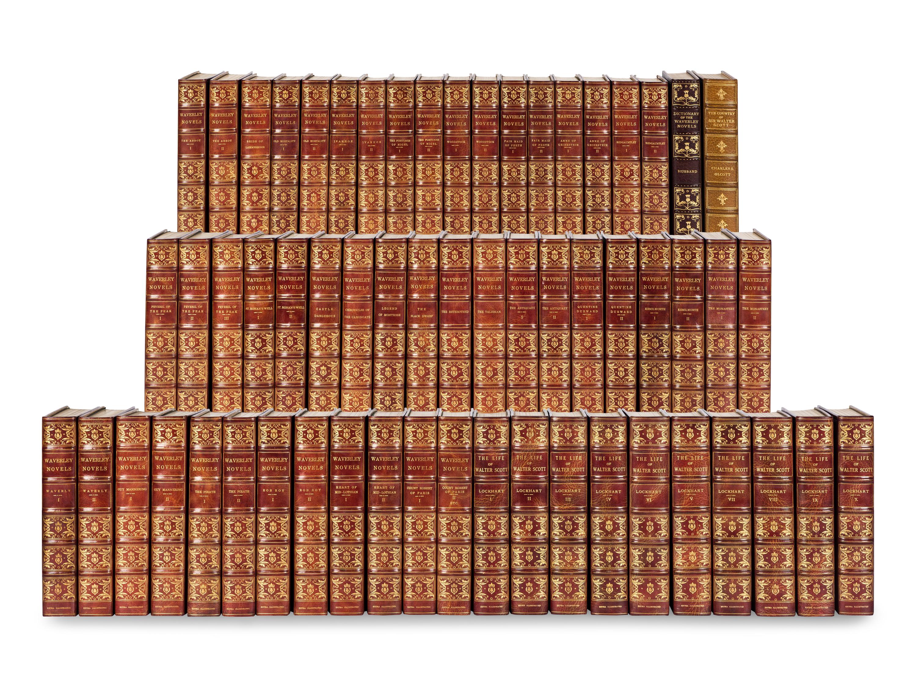[BINDINGS]. SCOTT, Walter, Sir (1771-1832). Waverley Novels . Edinburgh: T. and A. Constable for T.C. and E.C. Jack Causewayside, 1901.