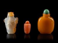 Three Chinese Agate Snuff Bottles