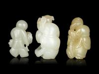 Three Chinese Jade Figures of Boys