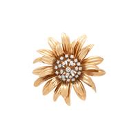 TIFFANY & CO., YELLOW GOLD AND DIAMOND FLOWER BROOCH