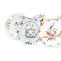 A Collection of English Delftware Polychrome Decorated Articles