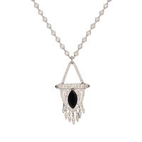 ART DECO, DIAMOND AND ONYX PENDANT NECKLACE