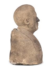 A Carved Stone Bust of a Gentleman