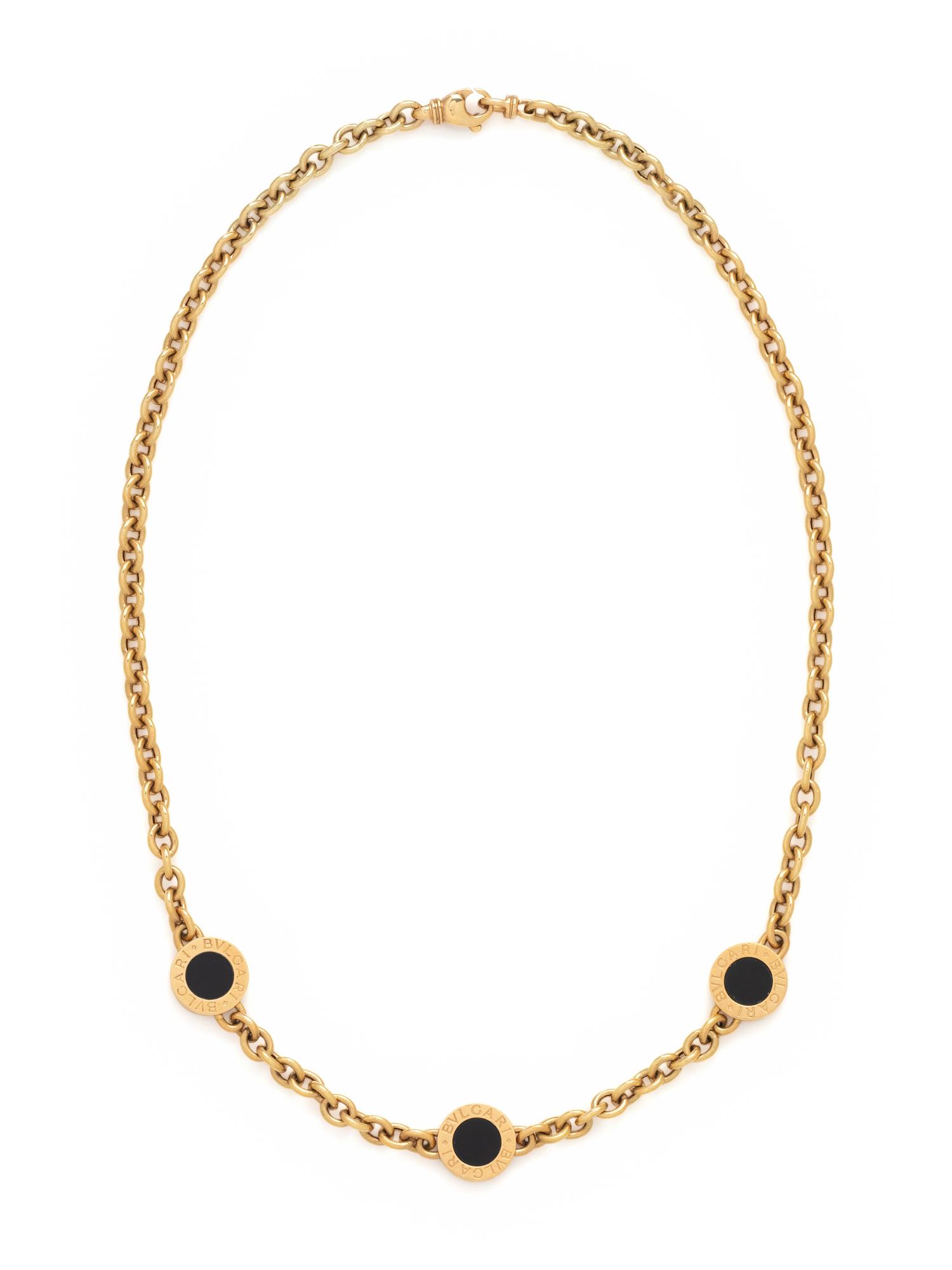 BVLGARI, YELLOW GOLD AND ONYX 'BVLGARI-BVLGARI' NECKLACE