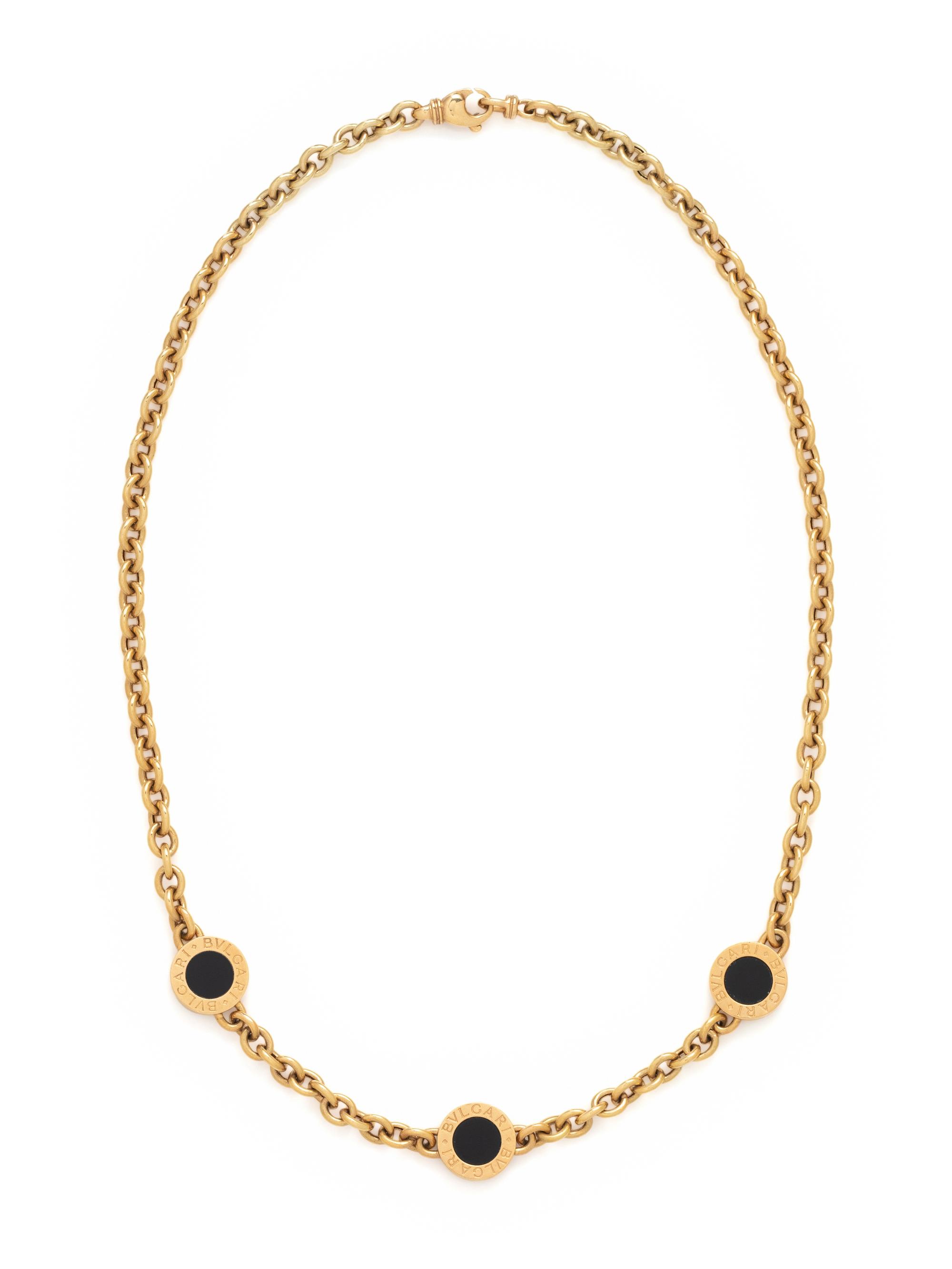 BVLGARI, YELLOW GOLD AND ONYX 'BVLGARI-BVLGARI' NECKLACE