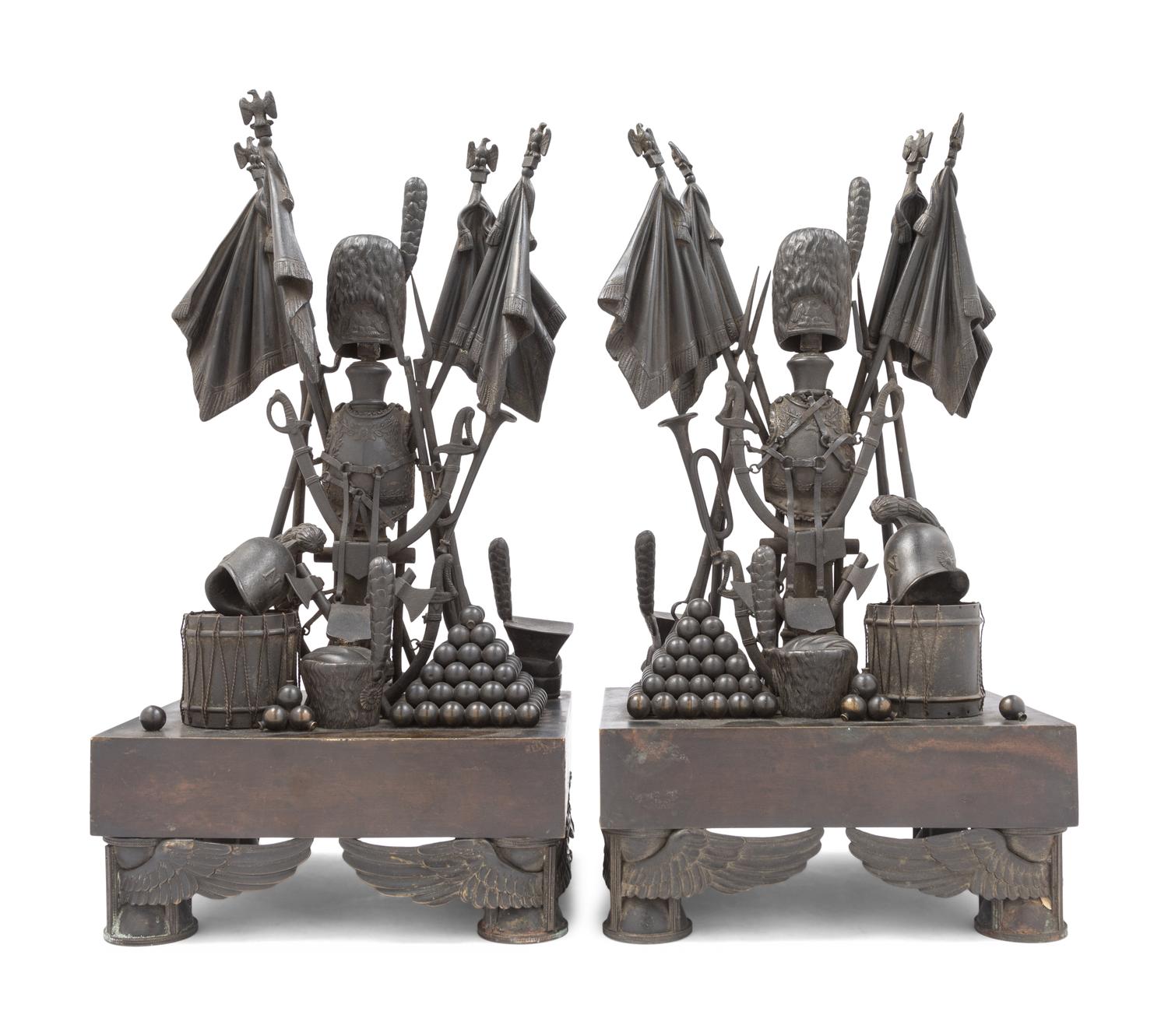 A Pair of Napoleon III Bronze Military Trophies